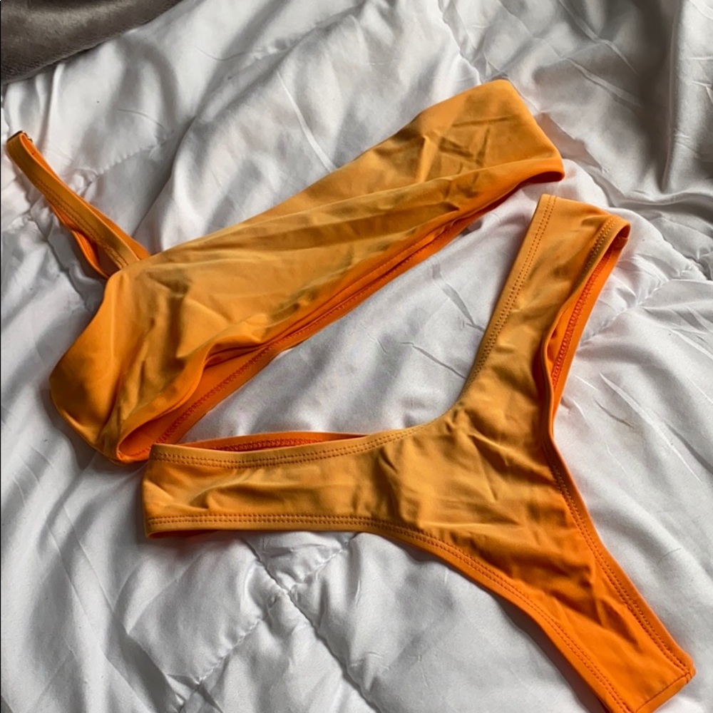High waisted Orange Ombré bikini set